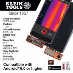 KLEIN THERMAL IMAGER FOR ANDROID DEVICES USB-C A-TI220 -Tool Works Store 192638 klein thermal imager for android devices a ti220 CALLOUT