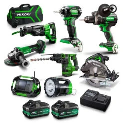 HiKOKI 36V Brushless 8 Piece 2 X 2.5/5.0Ah Combo Kit KC36D8P3(HRZ)