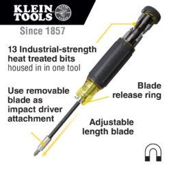 Klein 14-in-1 Multi-Bit Adjustable Length Screwdriver 7 Klein 14-in-1 Multi-Bit Adjustable Length Screwdriver -Tool Works Store 32303 callout b 1