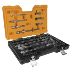 GEARWRENCH 83066N 65 Piece 120XP 1/4″ 3/8″ 1/2″ Drive Socket Set METRIC/SAE In Blow Mould Case