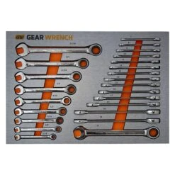 GEARWRENCH 83990 Original 24 Piece Ratcheting Spanner Wrench Set Metric & SAE In EVA Tray