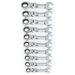 GEARWRENCH 9550 10 Piece Stubby Flex Combination Ratcheting Spanner Wrench Set Metric