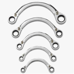 GEARWRENCH 9850 5 Piece Half Moon Reversible Double Box Ratcheting Spanner / Wrench Set METRIC