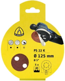 Klingspor 125mm Hook And Loop Sanding Disc 8 Hole - 5PCE