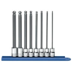 GEARWRENCH 8 PCS 3/8INCH DRIVE METRIC HEX LONG BALL END BIT SOCKET SET 80573