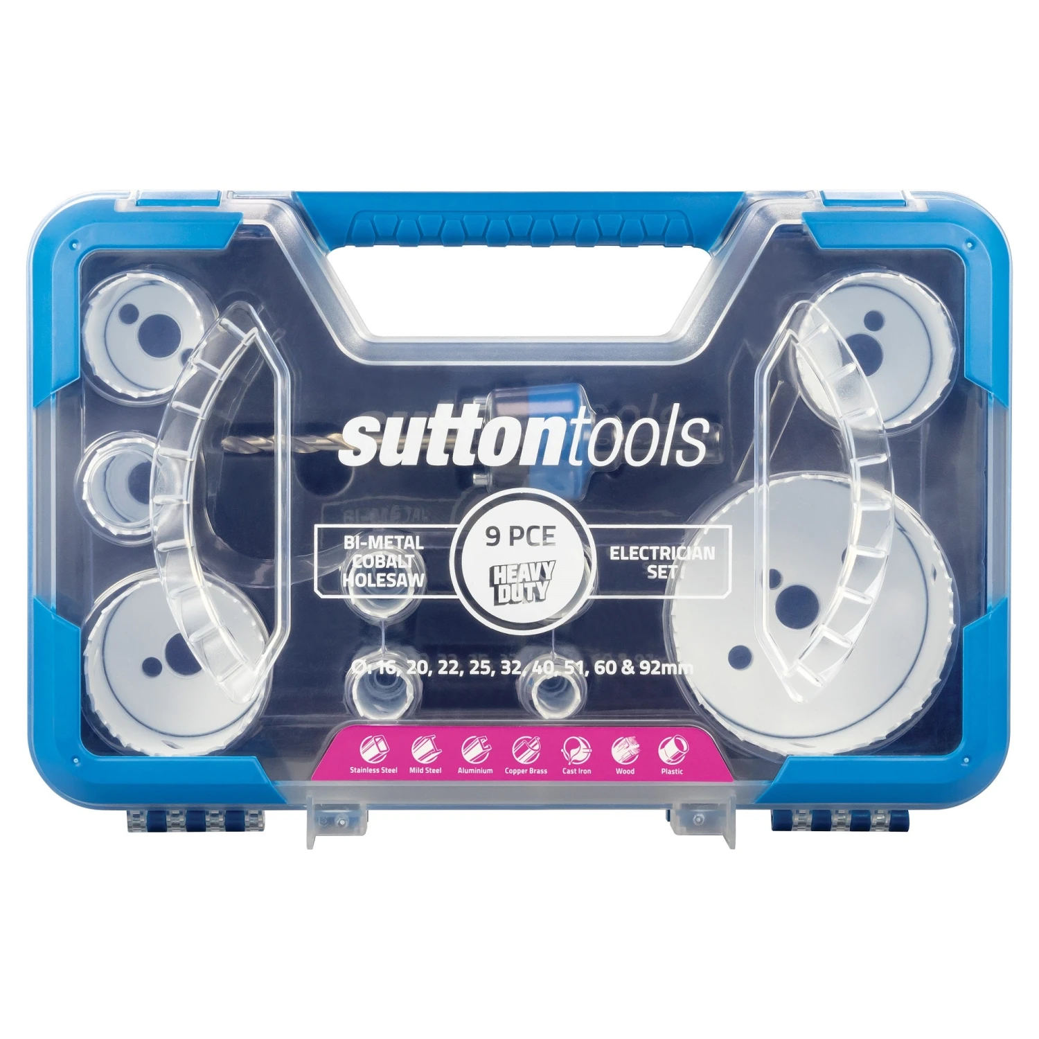 HOLESAW SET H125 BI-METAL COBALT M42 ELECTRICIAN 16-92MM 9PC 1 HOLESAW SET H125 BI-METAL COBALT M42 ELECTRICIAN 16-92MM 9PC