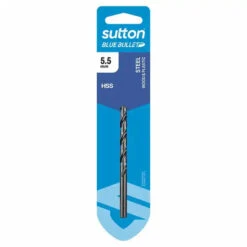 SUTTON 5.5 X 93MM HSS BLUE BULLET CARD JOBBER METAL DRILL BIT D102H0550