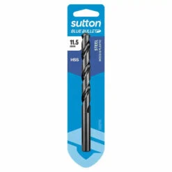 SUTTON 11.5 X 142MM HSS BLUE BULLET CARD JOBBER METAL DRILL BIT D102H1150