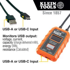 KLEIN Tools A-ET920 USB Digital Meter, USB-A And USB-C -Tool Works Store et920 callout1 b