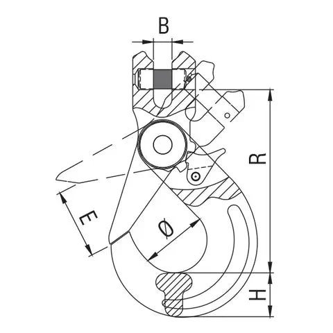 ITM G80 COMPONENTS, CLEVIS SELF LOCKING HOOK, 16MM CHAIN SIZE 2 ITM G80 COMPONENTS, CLEVIS SELF LOCKING HOOK, 16MM CHAIN SIZE - Image 2