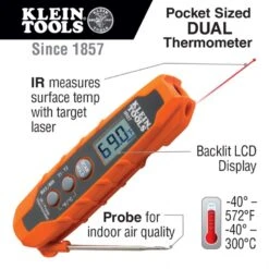 KLEIN Tools A-IR07 Dual IR/Probe Thermometer -Tool Works Store ir07 callout 768x768 1