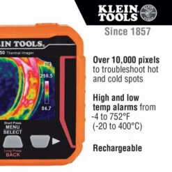 KLEIN 400°C RECHARGEABLE THERMAL IMAGER ATI250 -Tool Works Store klein 400 c rechargeable thermal imager ati250 app7