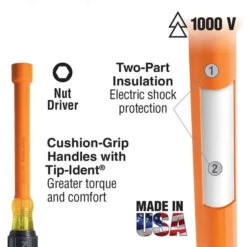 KLEIN 6INCH SHAFT INSULATED NUT DRIVER SET - 9 PIECE A-33524 -Tool Works Store klein 6inch shaft insulated nut driver set 9 piece a 33524 APP